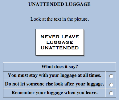unattended luggage illustration